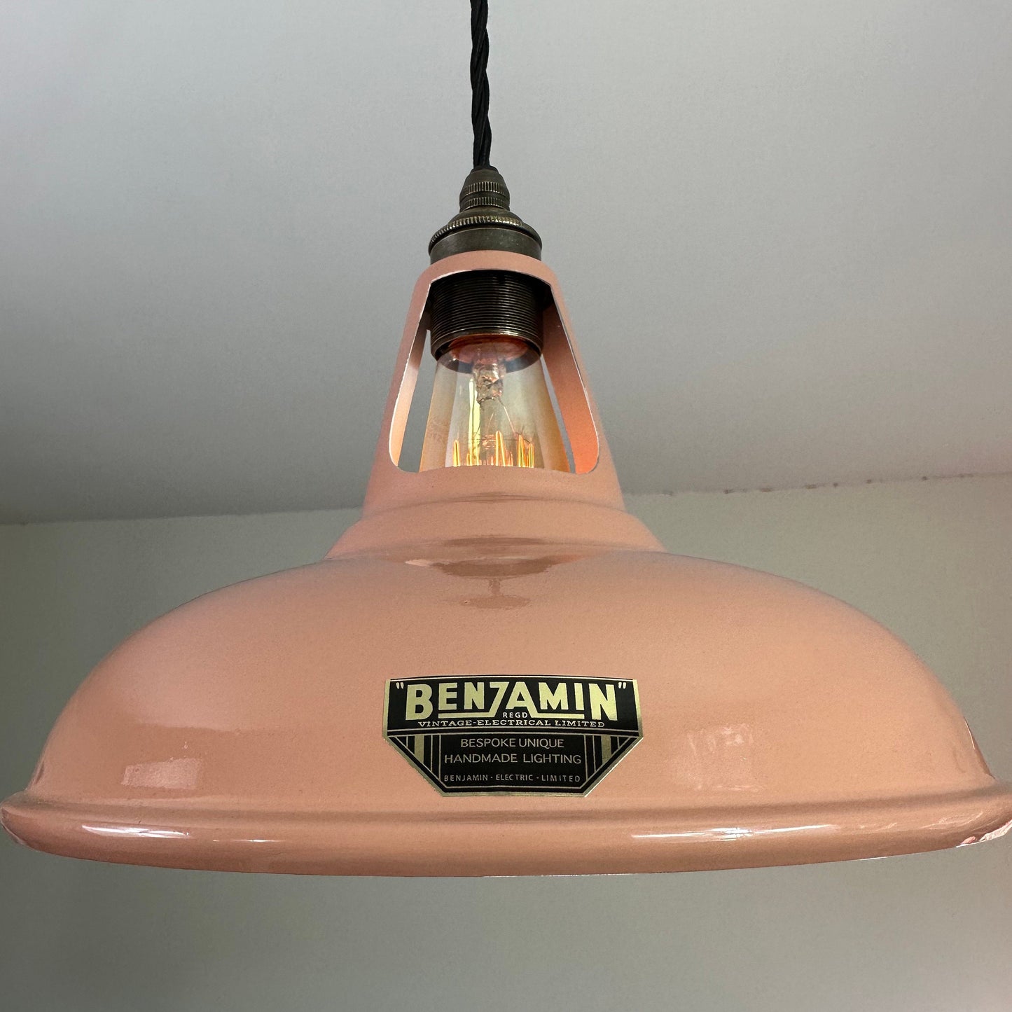 Cawston ~ Terracotta Solid Shade Slotted Design Pendant Set Light Ceiling Dining Room Kitchen Table | Vintage Filament Bulb 11 Inch