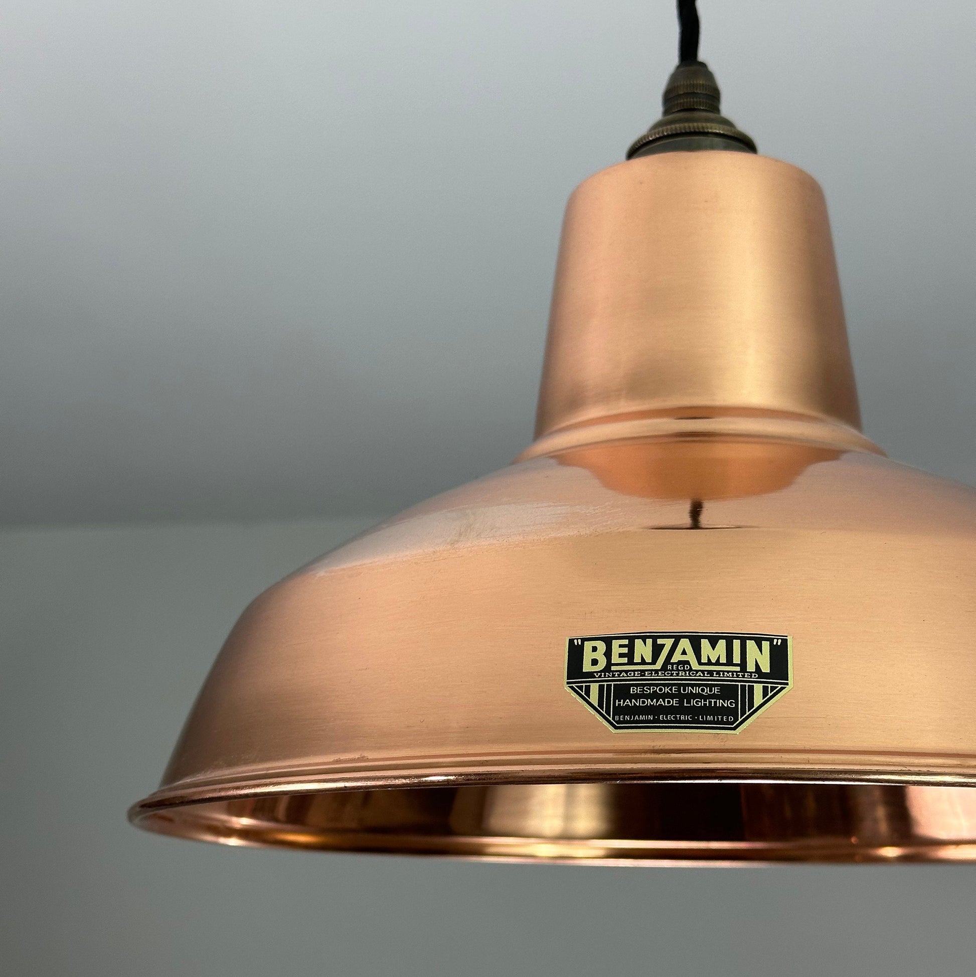 Filby ~ *Worn* Genuine Solid Copper Lampshade Pendant Ceiling Light ~ 12.5 Inch
