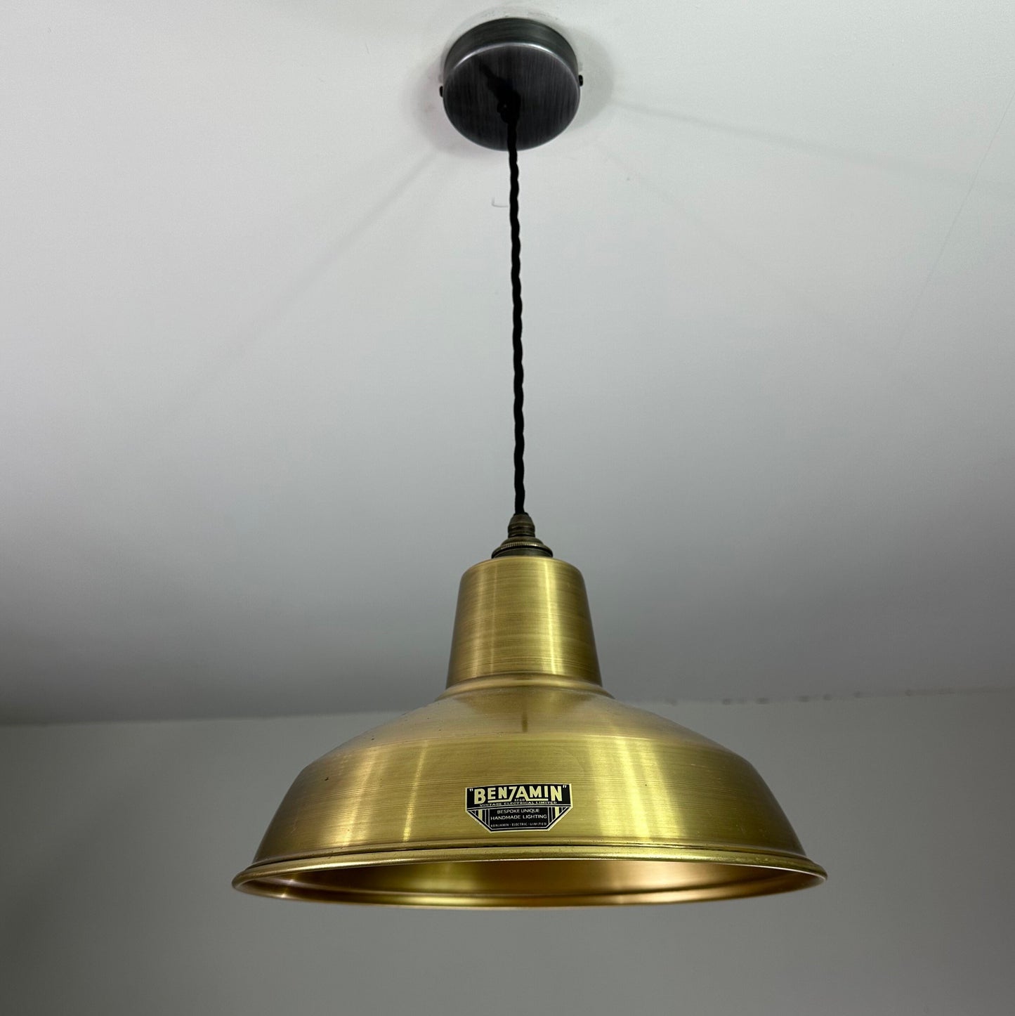 Filby ~ Antique Brass Lampshade Pendant Ceiling Light ~ 12.5 Inch