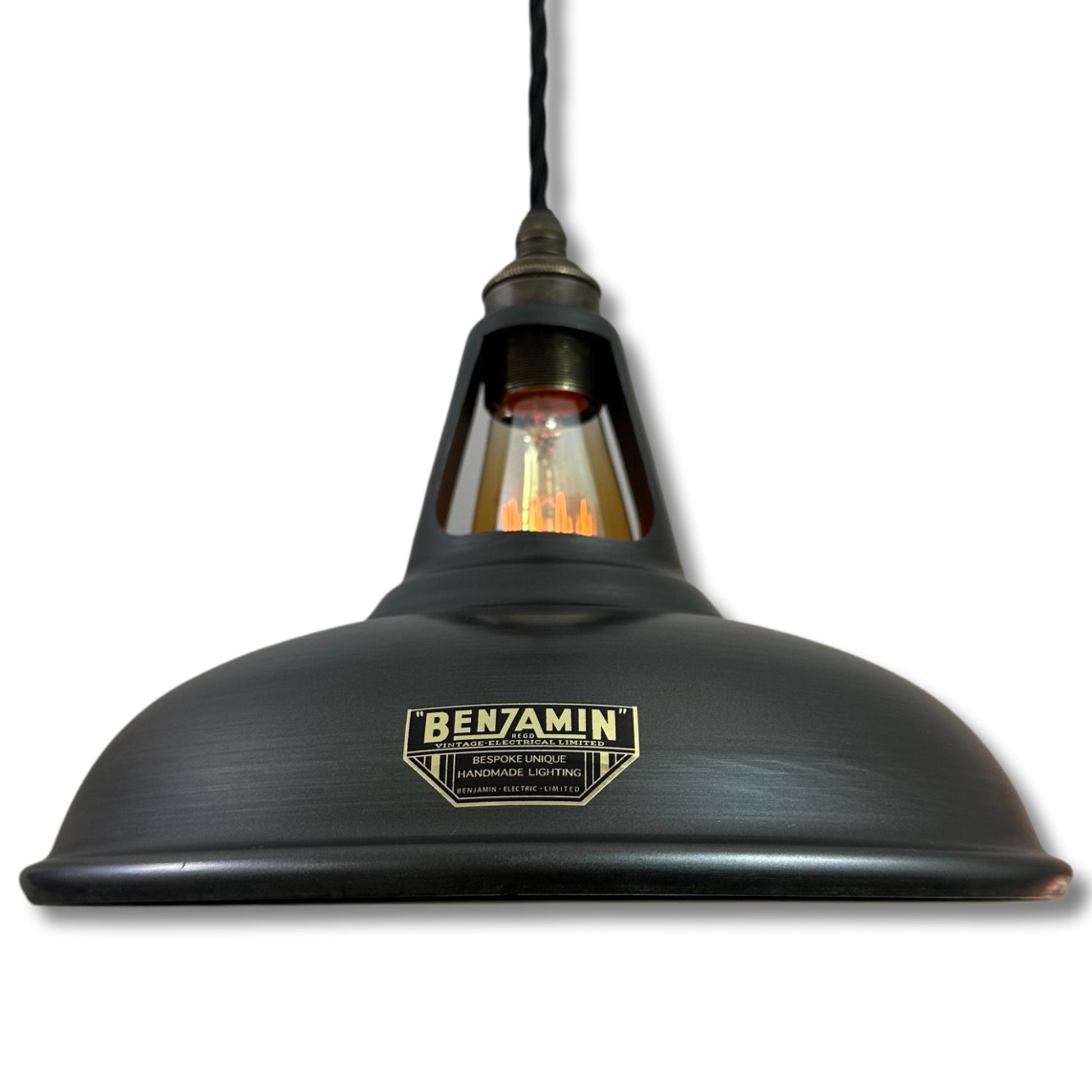Cawston ~ Pewter Grey Slotted Lampshade Pendant Set Light ~ 11 Inch