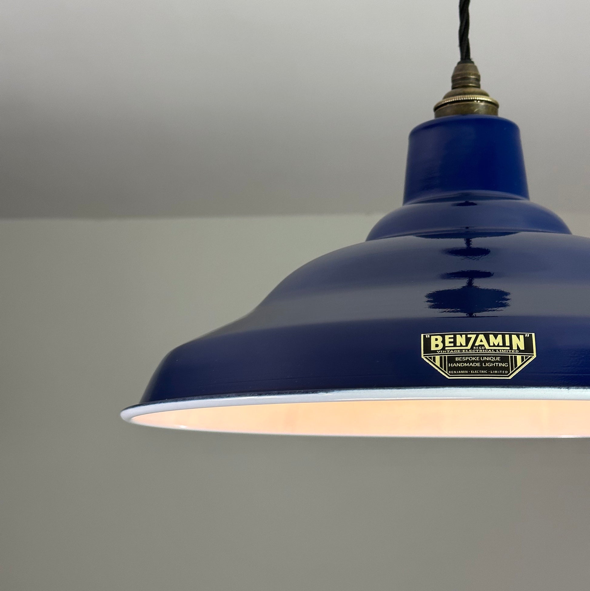 Bawsey ~ Royal Blue Industrial factory shade light ceiling ~ 16 Inch