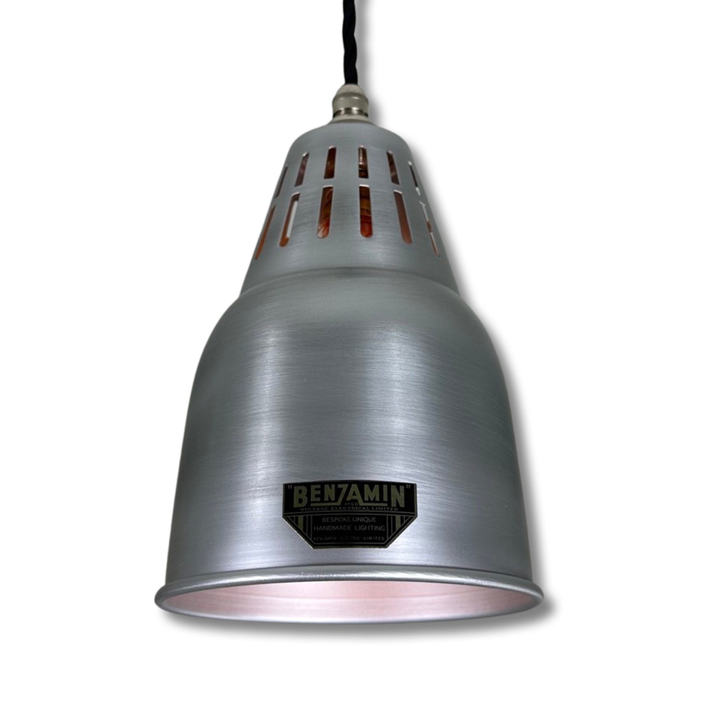 Coltishall ~ Silver Solid Steel Lampshade Pendant Set Light ~ 6 Inch