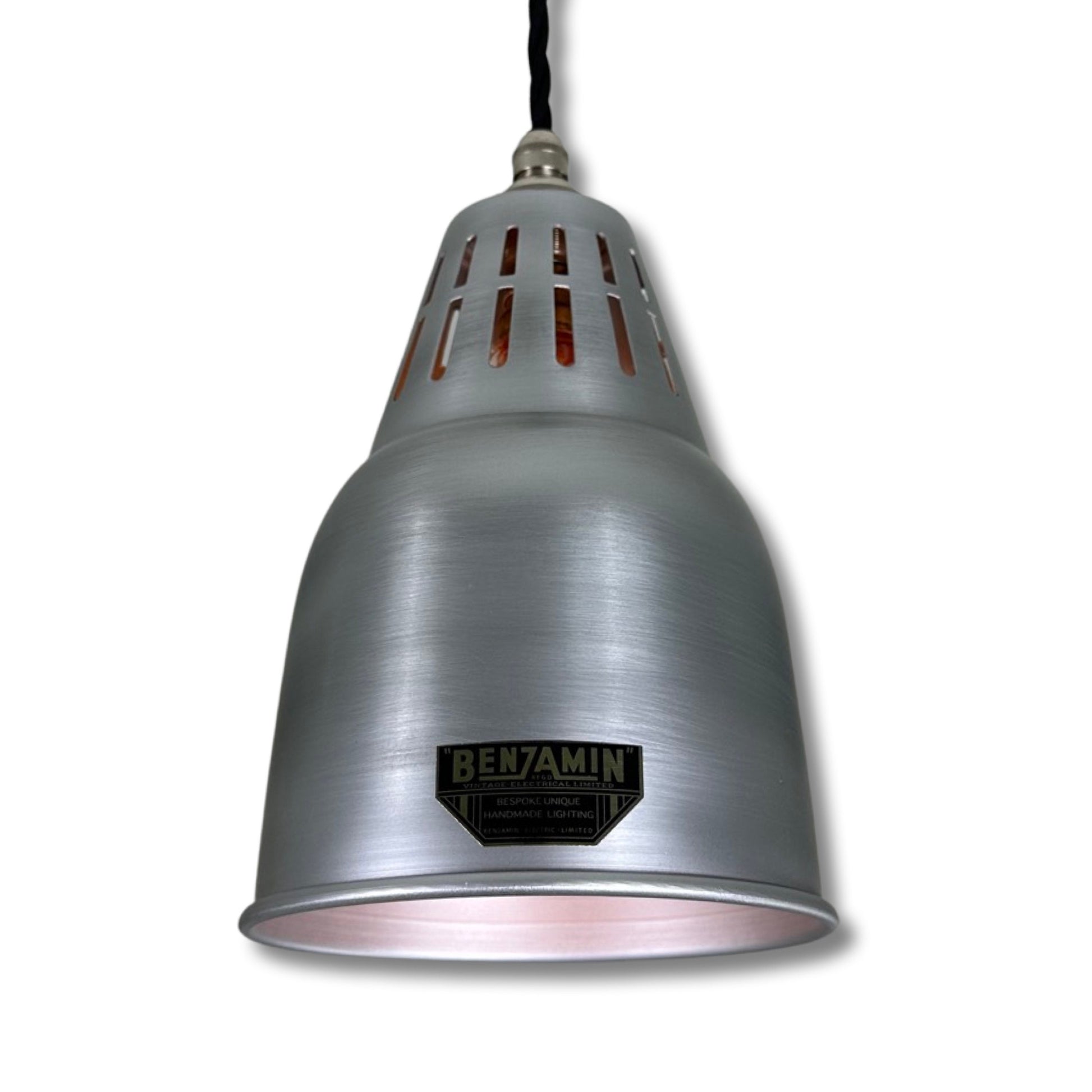 Coltishall ~ Silver Solid Steel Lampshade Pendant Set Light ~ 6 Inch