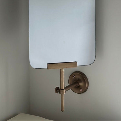 Maxlume ~ Handmade Swivel Wall Glass Mirror & Antique Brass