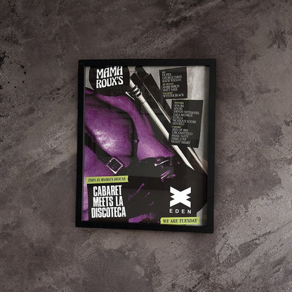 Mama’s House ~ Genuine Eden Ibiza Framed Dj Artwork | Hi Ibiza | A3 Luxury Black Frame