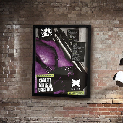 Mama’s House ~ Genuine Eden Ibiza Framed Dj Artwork | Hi Ibiza | A3 Luxury Black Frame