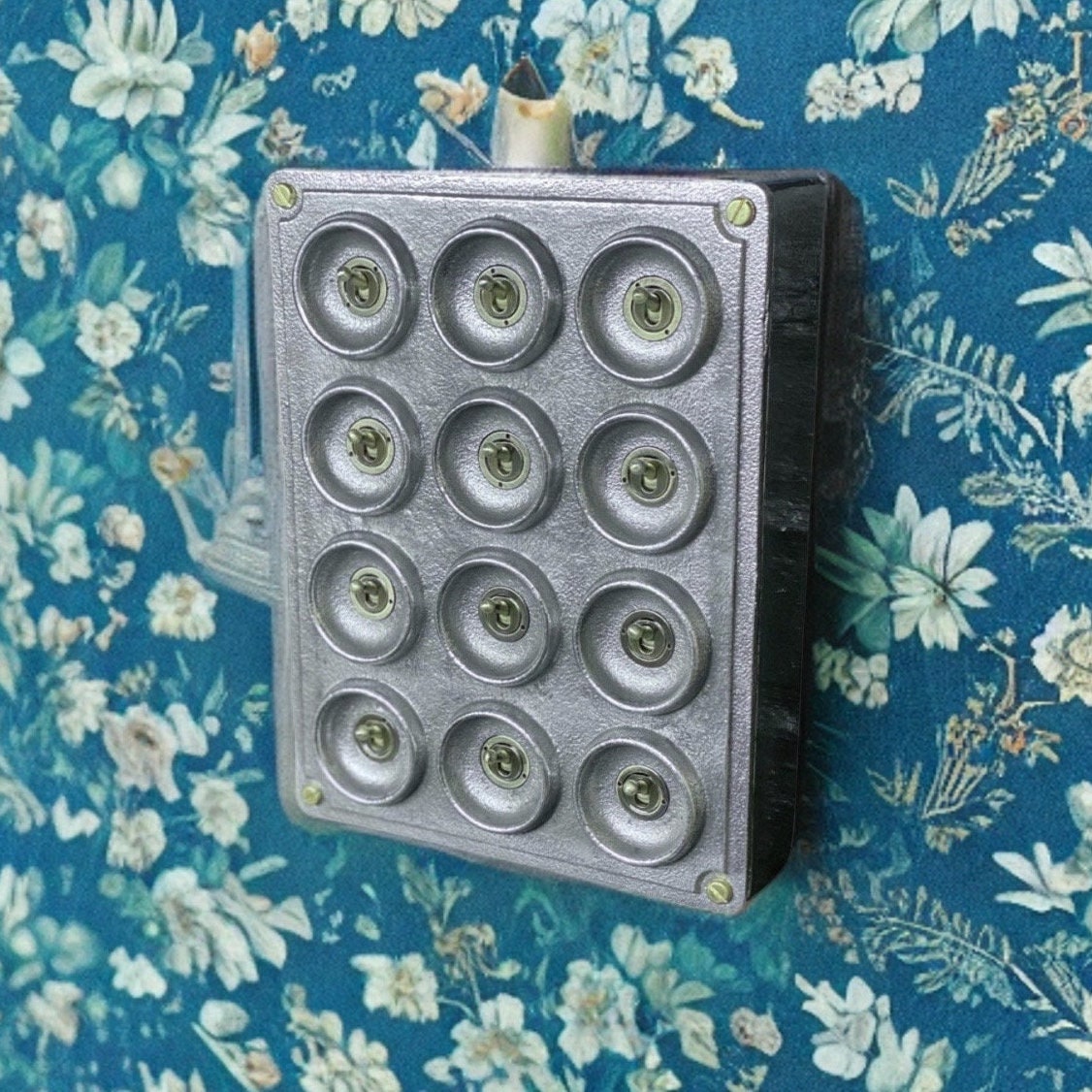 12 Gang 2 Way Galvanised Industrial Toggle Switch Light Panel