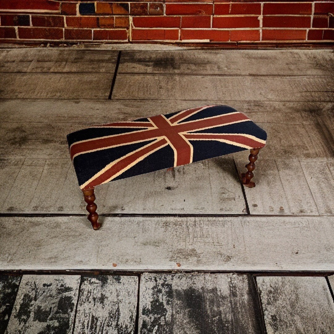 Great Britain Union Jack Ottoman Flag Bench Pouf