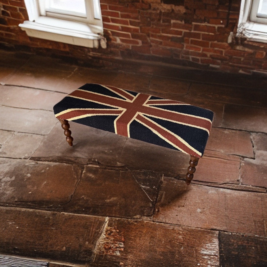 Great Britain Union Jack Ottoman Flag Bench Pouf
