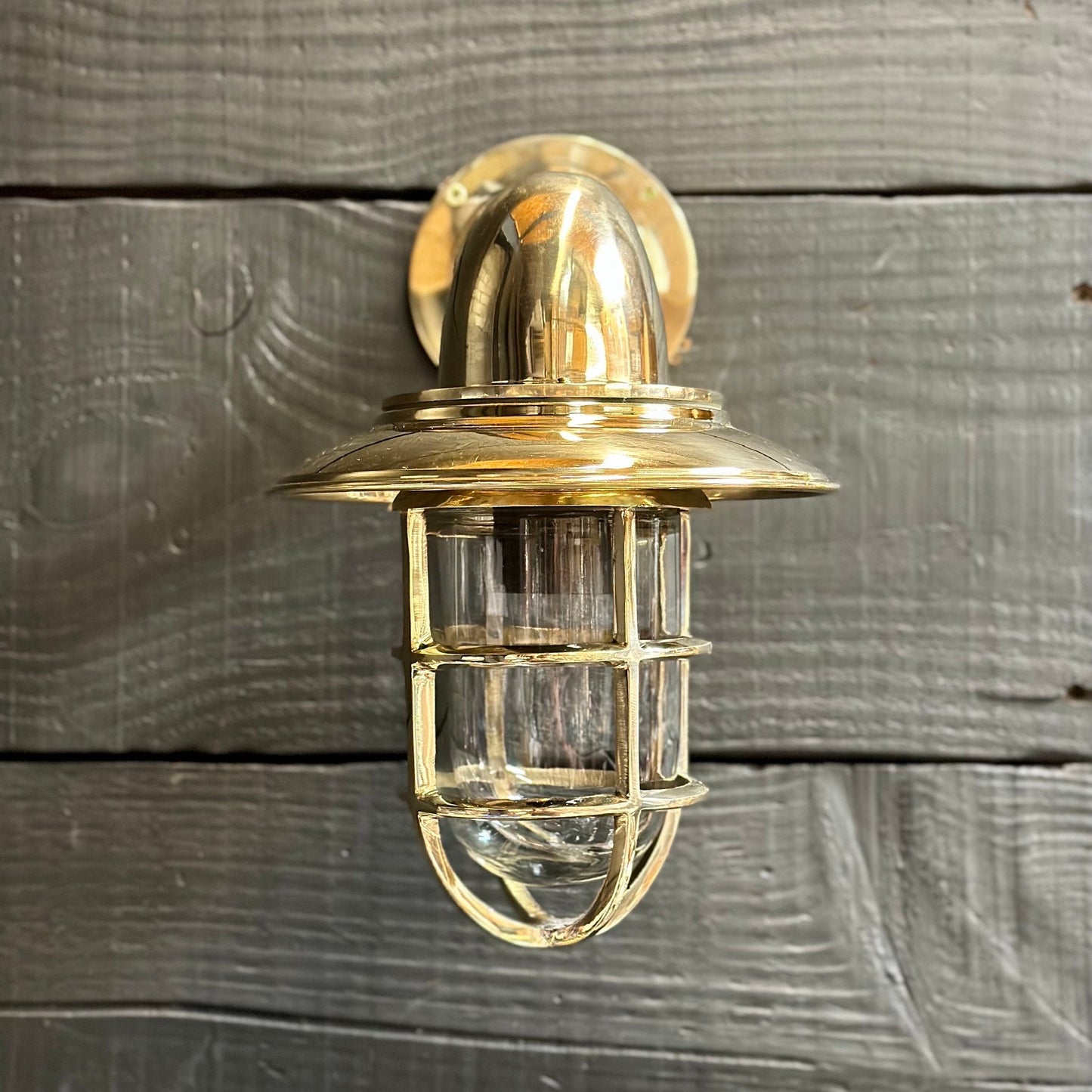 Wells ~ Solid Brass Bulkhead Outdoor & Bathroom Wall Light