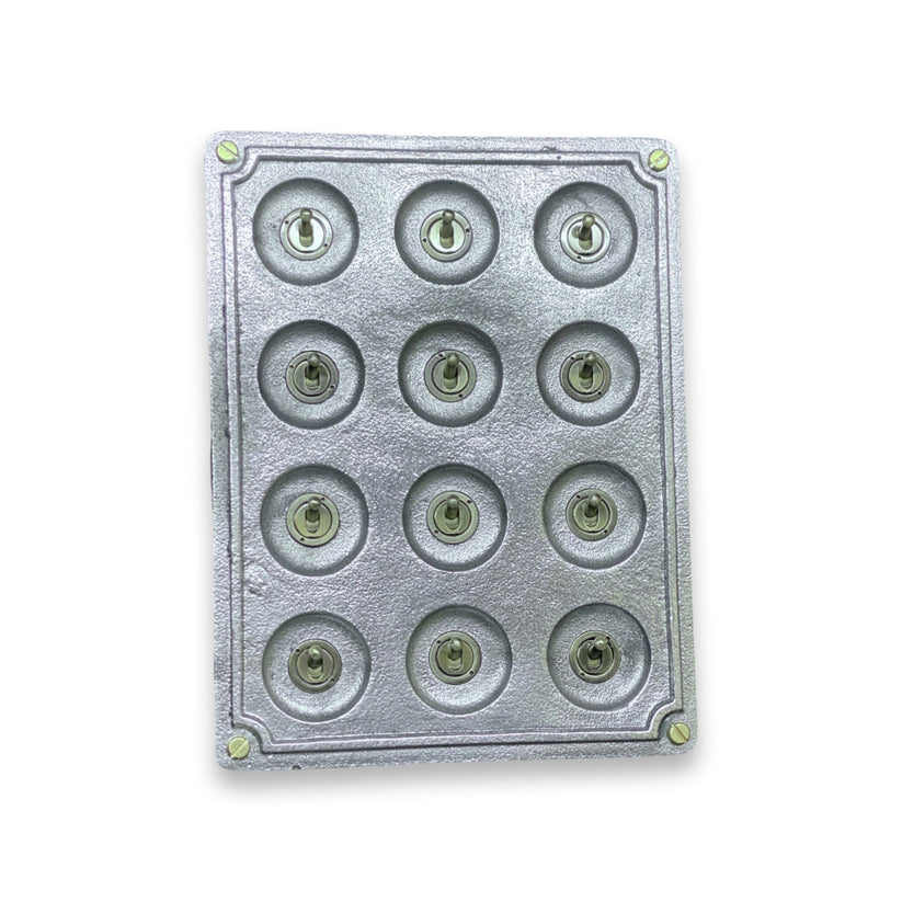 3 Gang 2 Way Solid Cast Metal Surface Mounting Light Switch Industrial 2 Way - BS EN Approved Vintage Crabtree Style