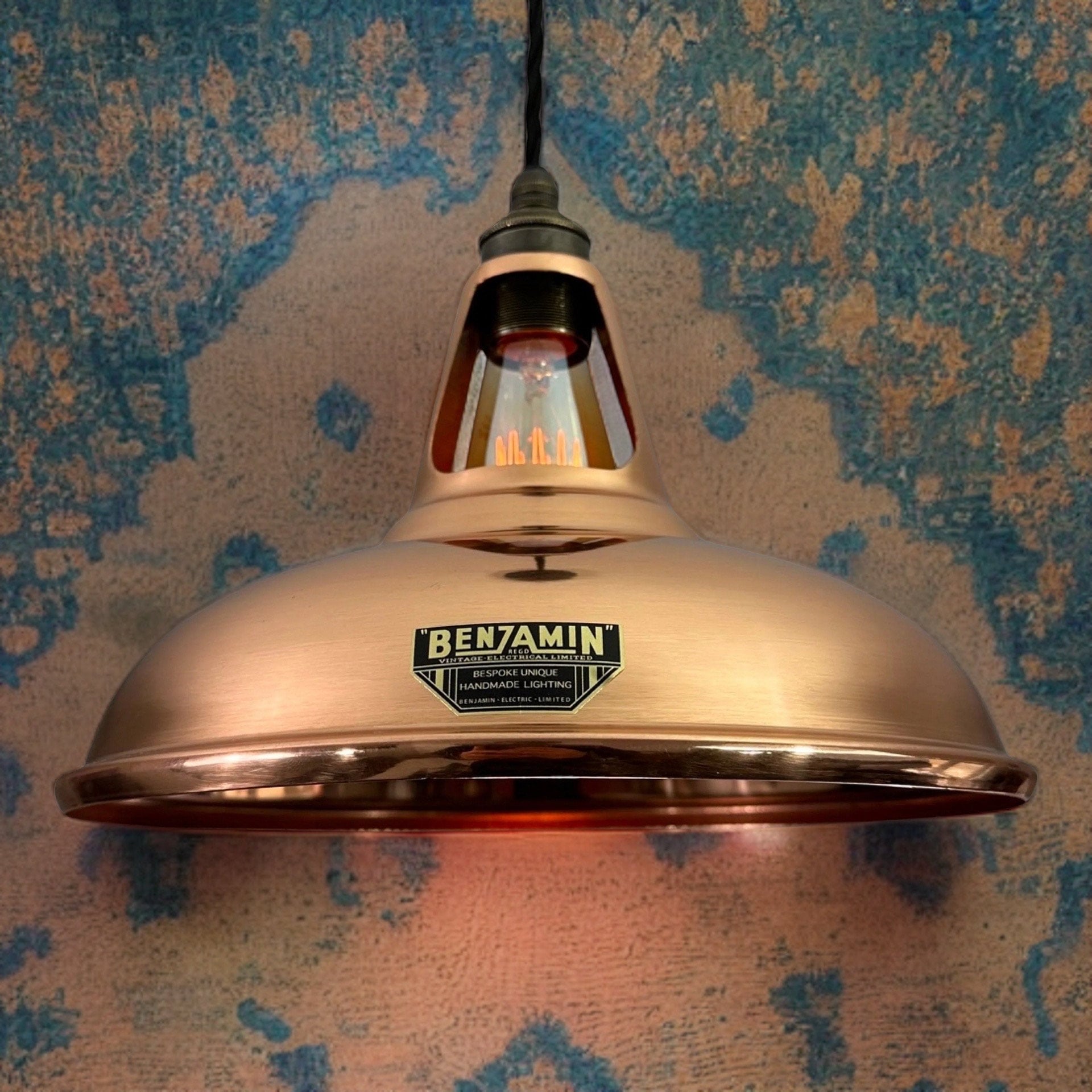 Cawston ~ Genuine Solid Copper Lampshade Slotted Pendant Ceiling Light ~ 11 Inch