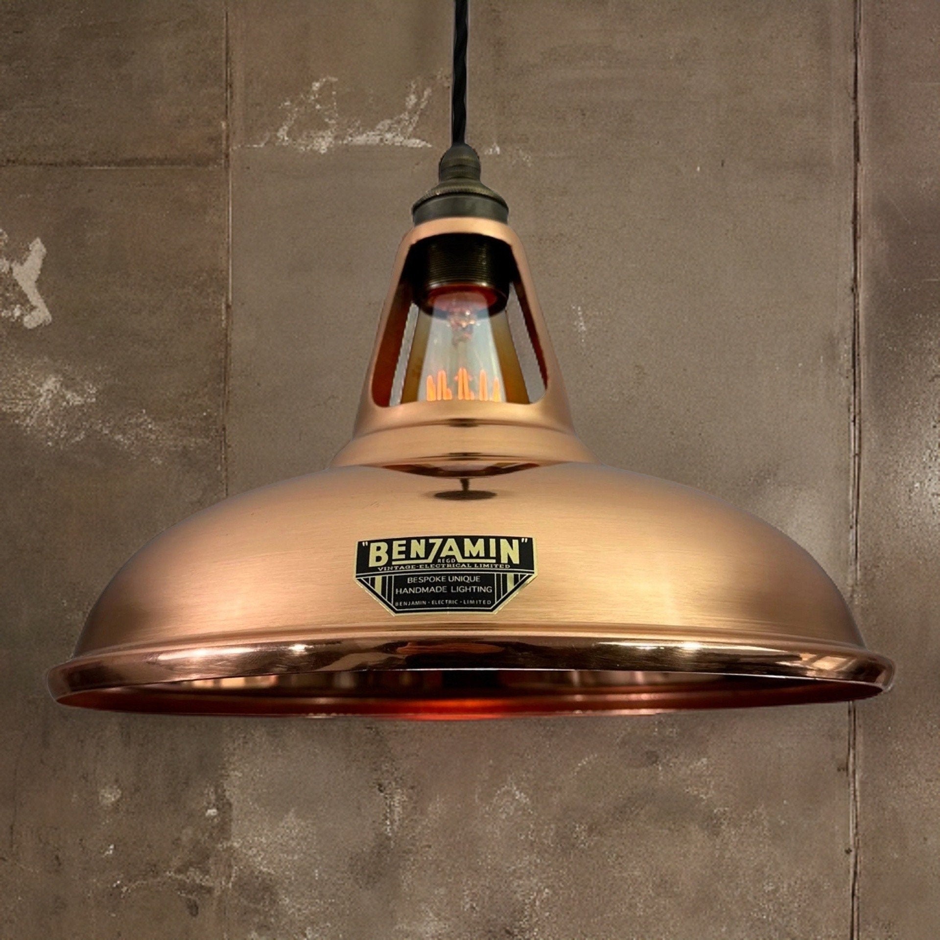 Cawston ~ Genuine Solid Copper Lampshade Slotted Pendant Ceiling Light ~ 11 Inch
