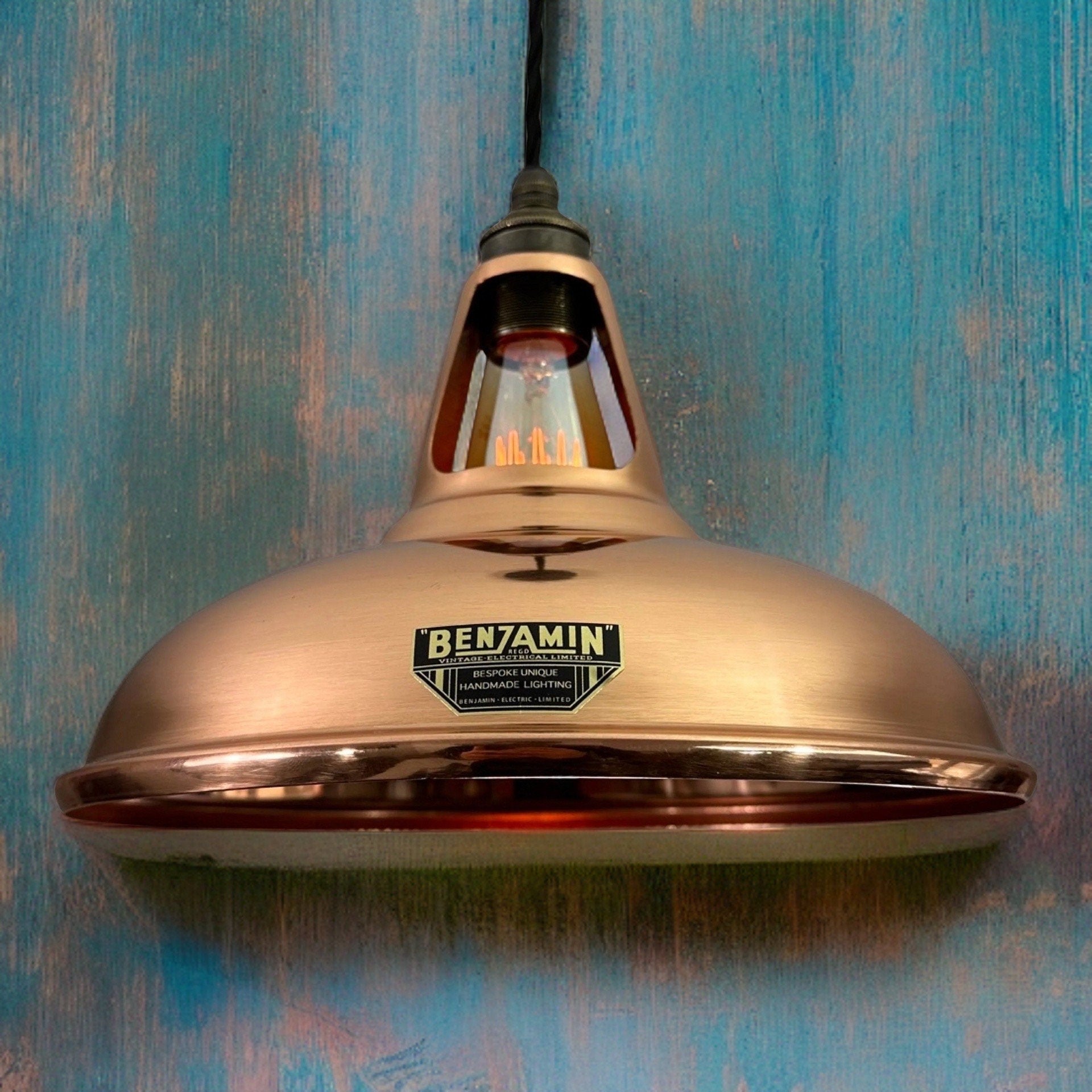 Cawston ~ Genuine Solid Copper Lampshade Slotted Pendant Ceiling Light ~ 11 Inch