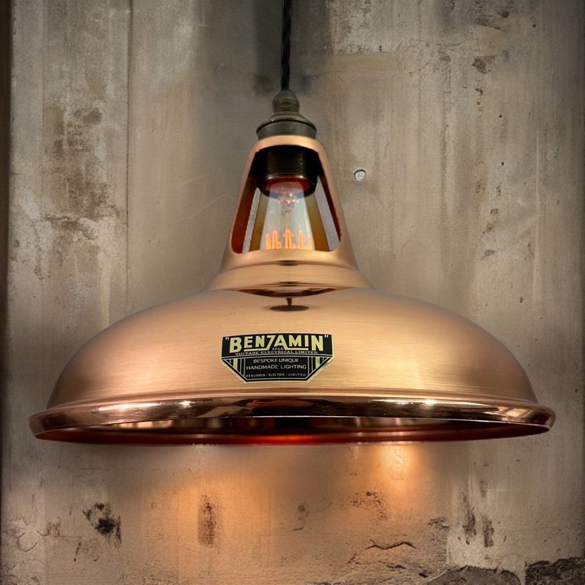 Cawston ~ Genuine Solid Copper Lampshade Slotted Pendant Ceiling Light ~ 11 Inch