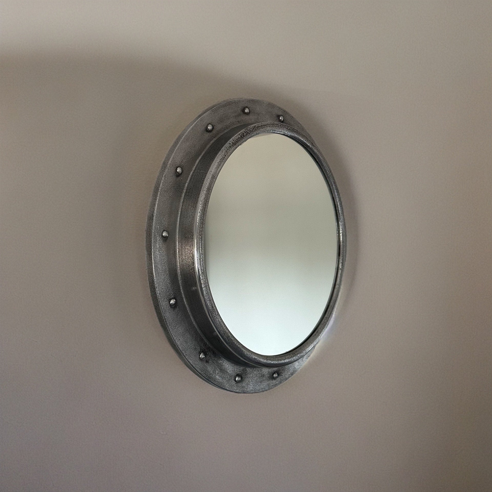 Oversized XL Mirror Solid Cast Nautical Industrial US Navy Deck Yacht Master ~ 61cm