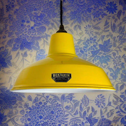 Filby ~ Summer Yellow RLM Reflector Lampshade Pendant Set Light ~ 12.5 Inch