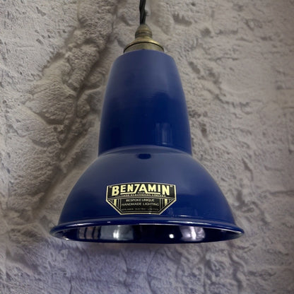 Alby ~ Navy Blue Shade Pendant Set Light | Ceiling Dining Room | Kitchen Table | Vintage Edison Filament Bulb | 6 Inch