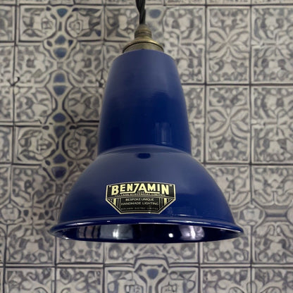 Alby ~ Navy Blue Shade Pendant Set Light | Ceiling Dining Room | Kitchen Table | Vintage Edison Filament Bulb | 6 Inch