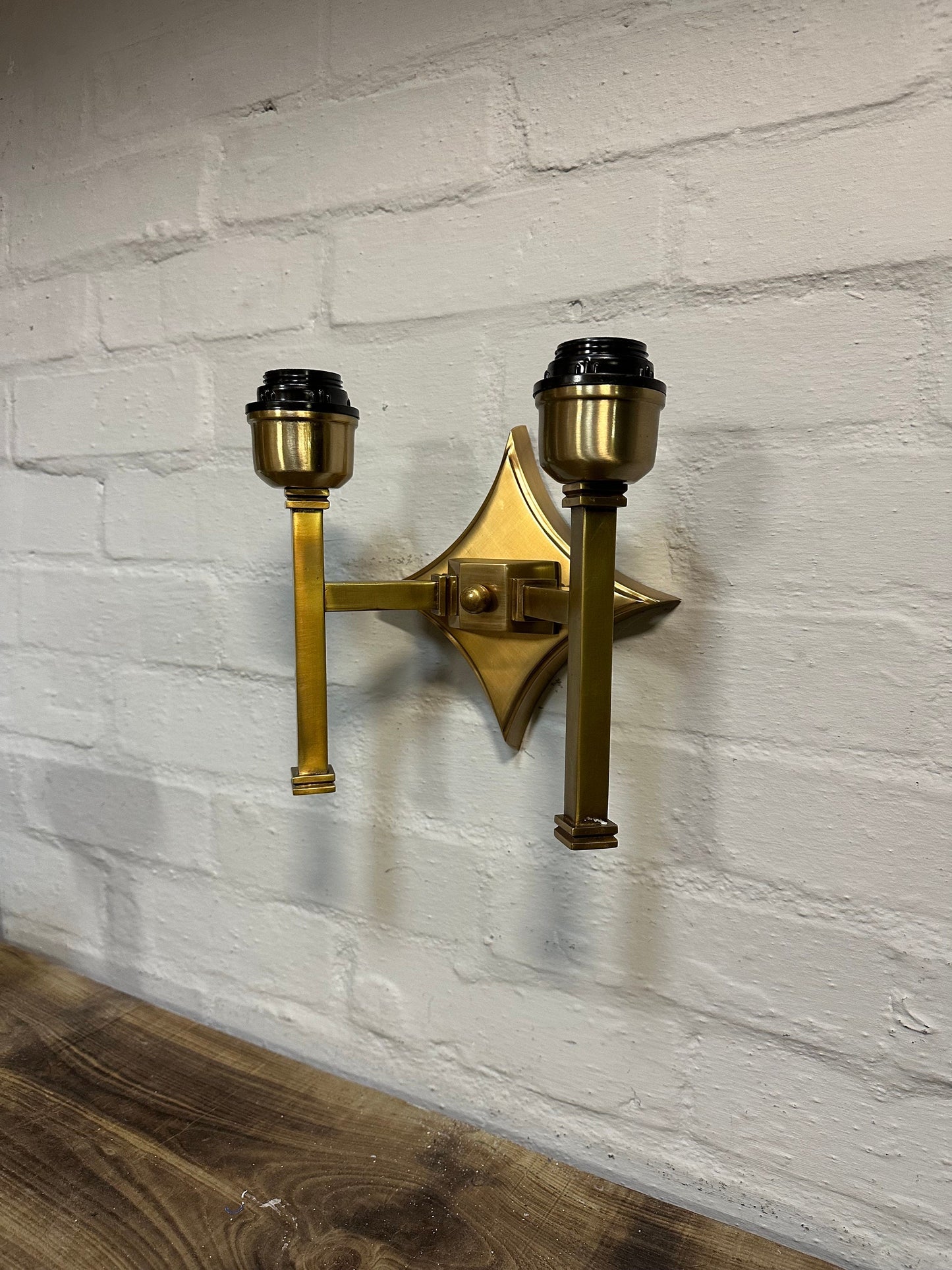 Double Antique Brass Wall Sconce Industrial Vintage Light | Dining Room | Kitchen Table