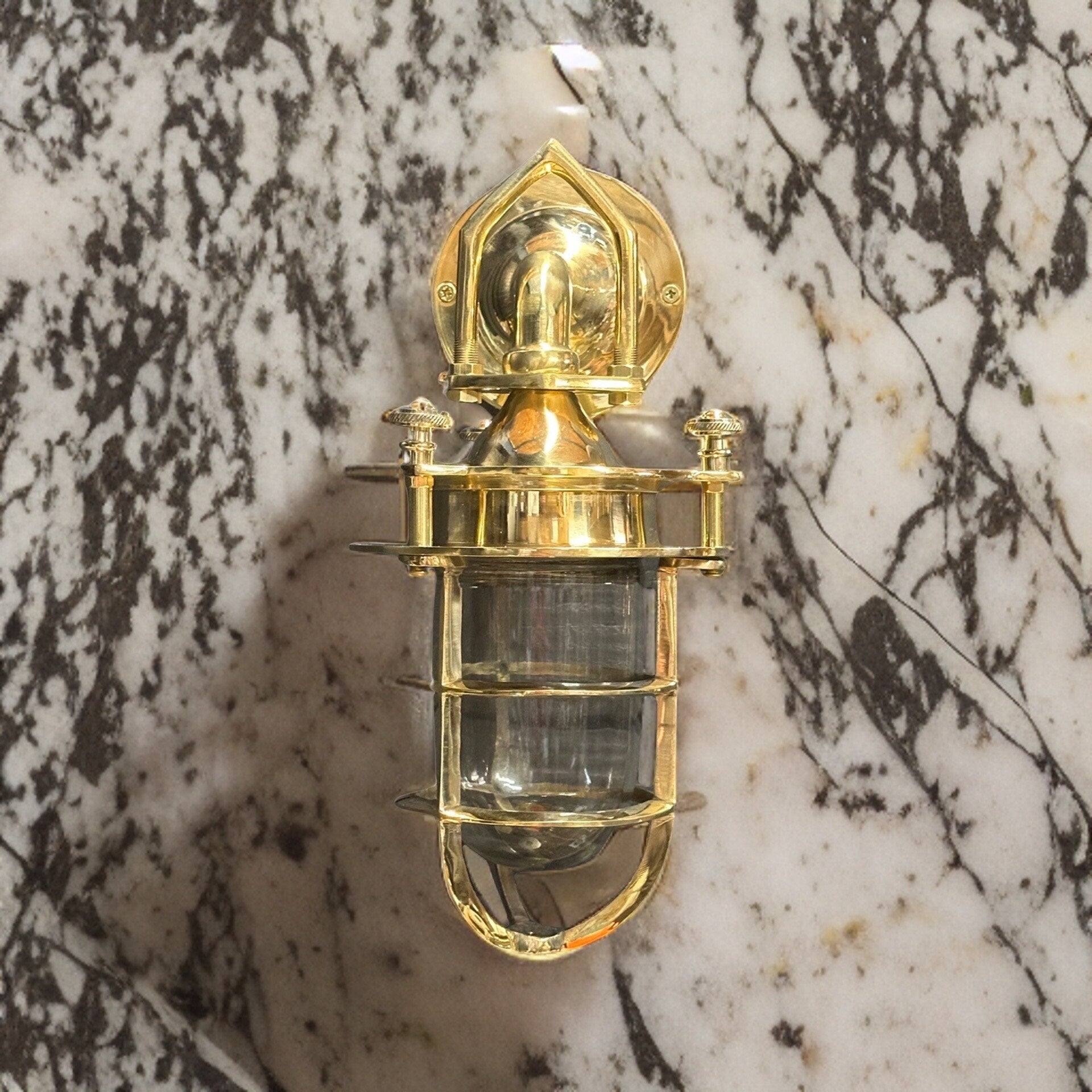 Kelling ~ Bulkhead Outdoor & Bathroom Sconce Wall Light Solid Brass | 11 Inch