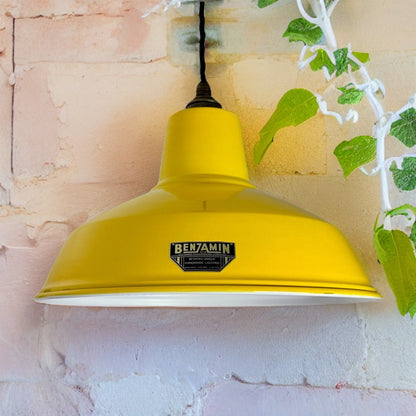 Filby ~ Summer Yellow RLM Reflector Lampshade Pendant Set Light ~ 12.5 Inch