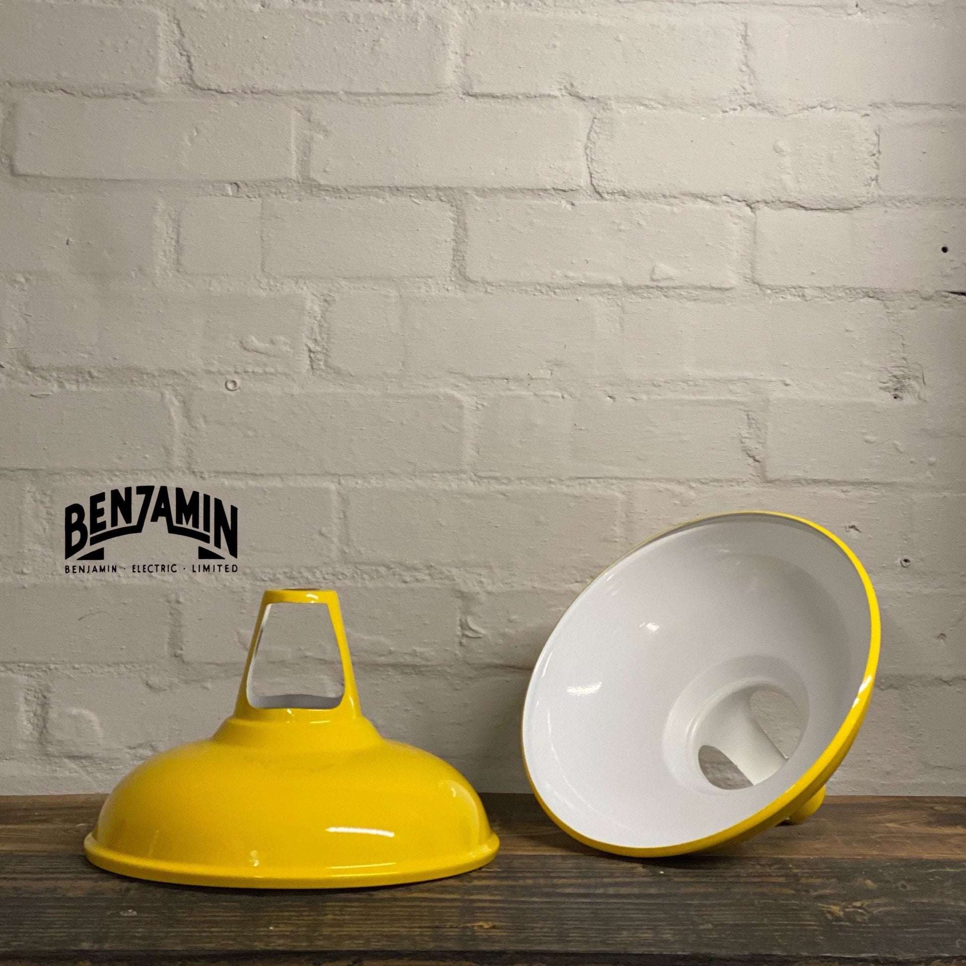 Cawston ~ *Worn* Summer Yellow Solid Shade Original 1932 Design Pendant Set Light | Ceiling Dining Room | Kitchen Table | Vintage