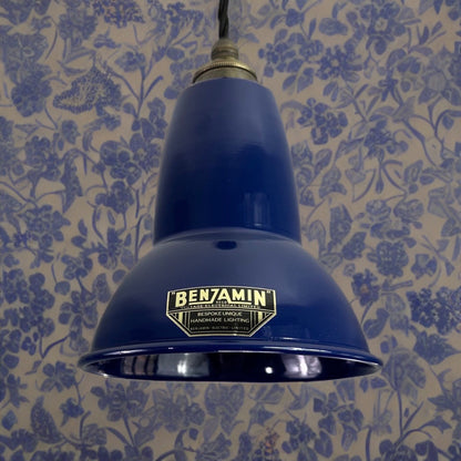 Alby ~ Navy Blue Shade Pendant Set Light | Ceiling Dining Room | Kitchen Table | Vintage Edison Filament Bulb | 6 Inch