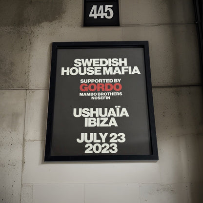 Swedish House Mafia ~ Genuine Ushuaia Ibiza Framed Dj Artwork | Hi Ibiza | Luxury Black Frame