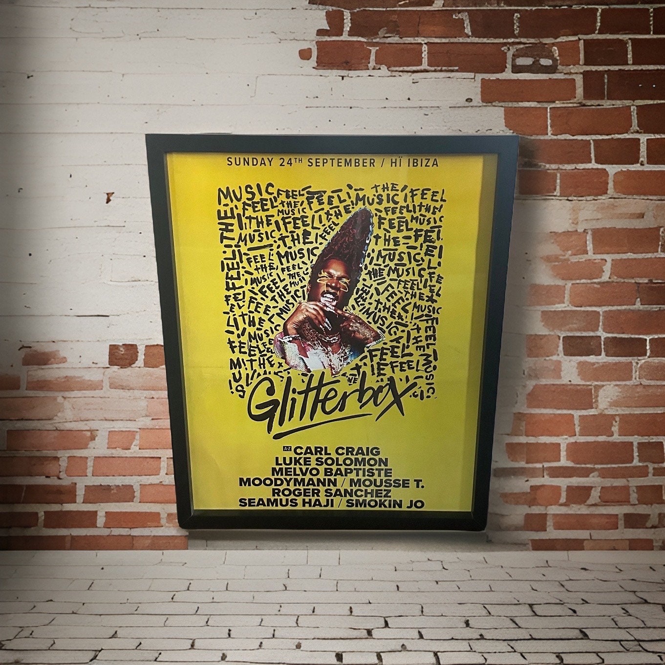 Glitterbox ~ Genuine Hi Ibiza Framed Dj Artwork | Luxury Black Frame