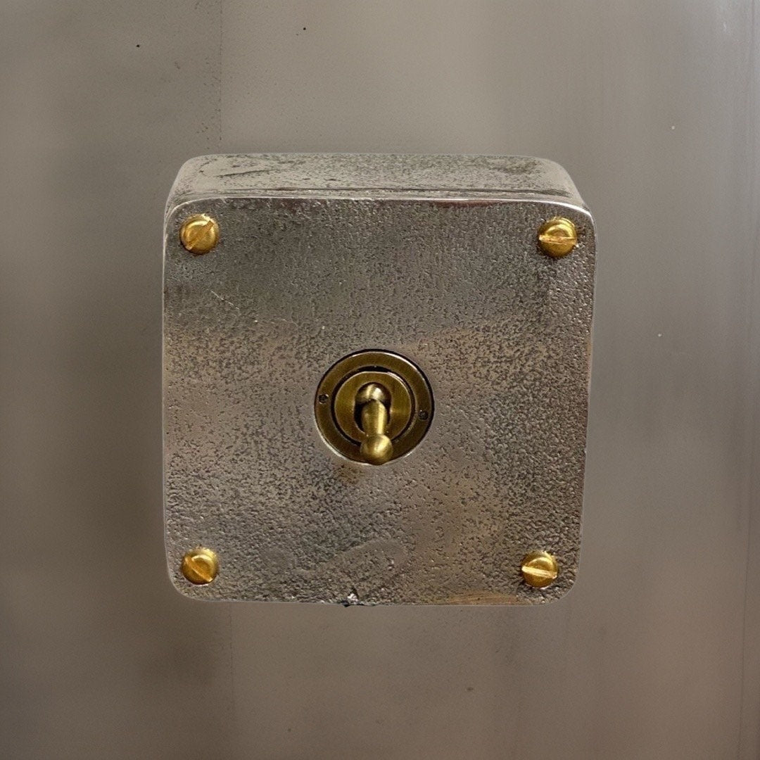 Single Gang Solid Cast Metal Surface Mounted Conduit Light Switch Industrial 2 Way - BS EN Approved Vintage Crabtree 1950’s Style