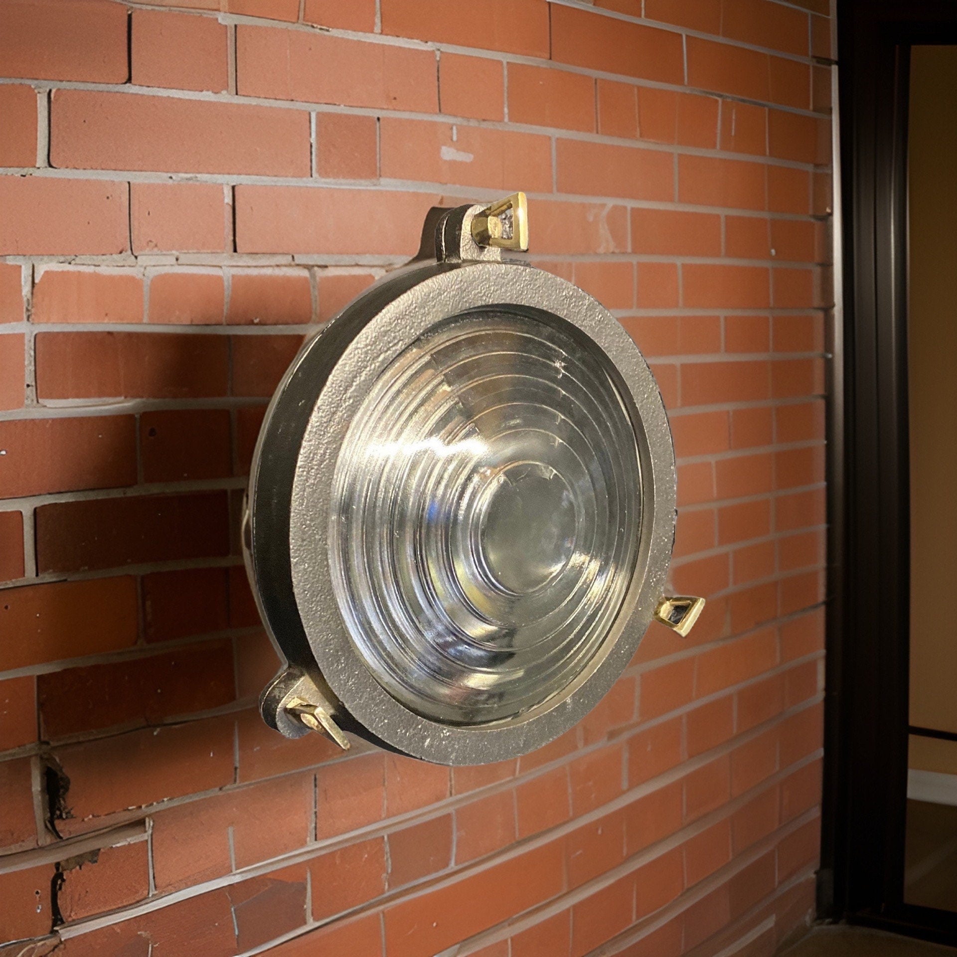 Wroxham ~ Solid Cast Pewter Round Bulkhead Industrial Wall Light House | Ceiling Bathroom | Outdoor Garden