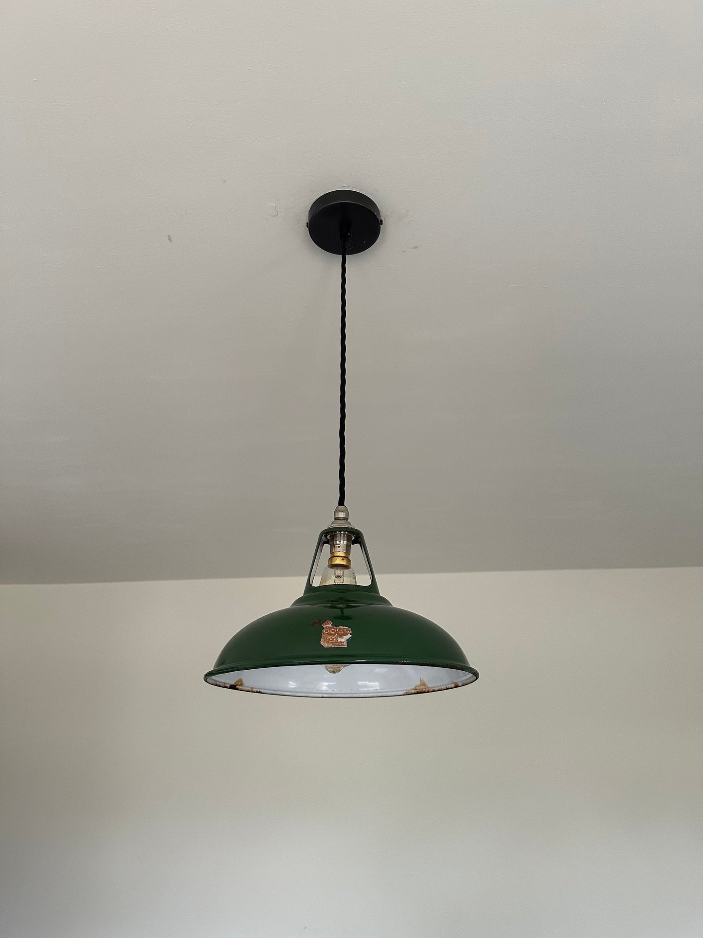Geniune Green Solid Coolicon 1932 Shade Pendant Set Light 11 Inch | Ceiling Dining Room | Kitchen Table | Vintage Filament Bulb