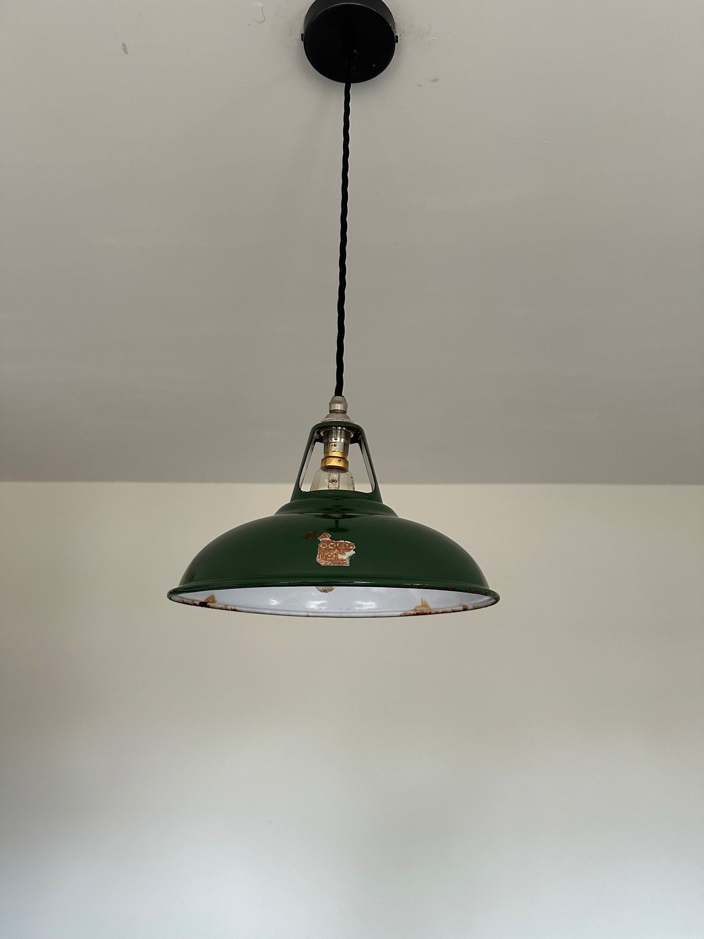 Geniune Green Solid Coolicon 1932 Shade Pendant Set Light 11 Inch | Ceiling Dining Room | Kitchen Table | Vintage Filament Bulb