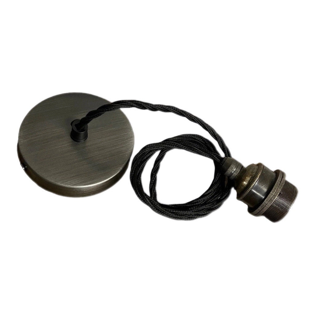 Cawston - Silver Solid Cast Aluminium Coolicon Lampshade Pendant Set Light - 11 Inch