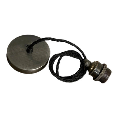 Cawston - Silver Solid Cast Aluminium Coolicon Lampshade Pendant Set Light - 11 Inch