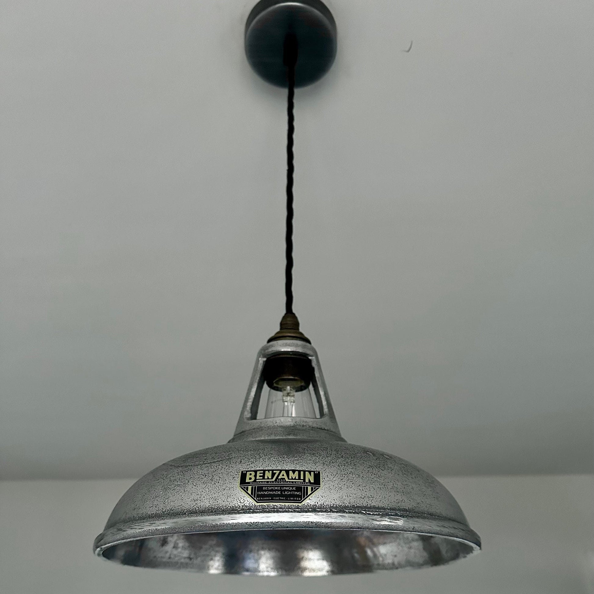 Cawston ~ Silver Solid Cast Aluminium Lampshade Pendant Set Light ~ 11 Inch