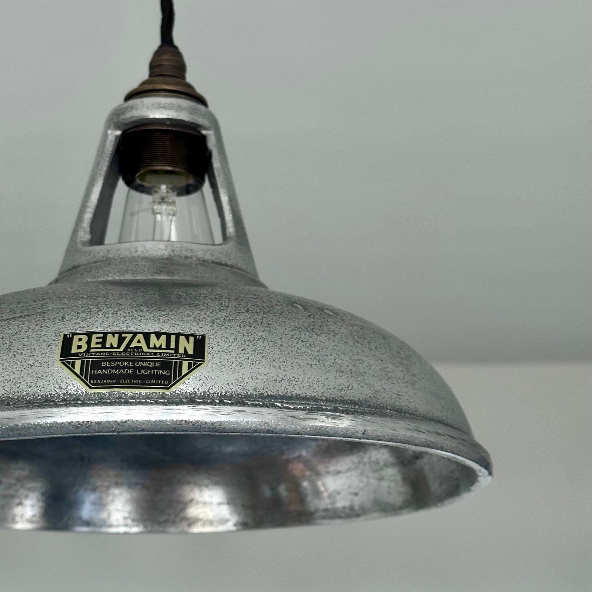 Cawston ~ Silver Solid Cast Aluminium Lampshade Pendant Set Light ~ 11 Inch