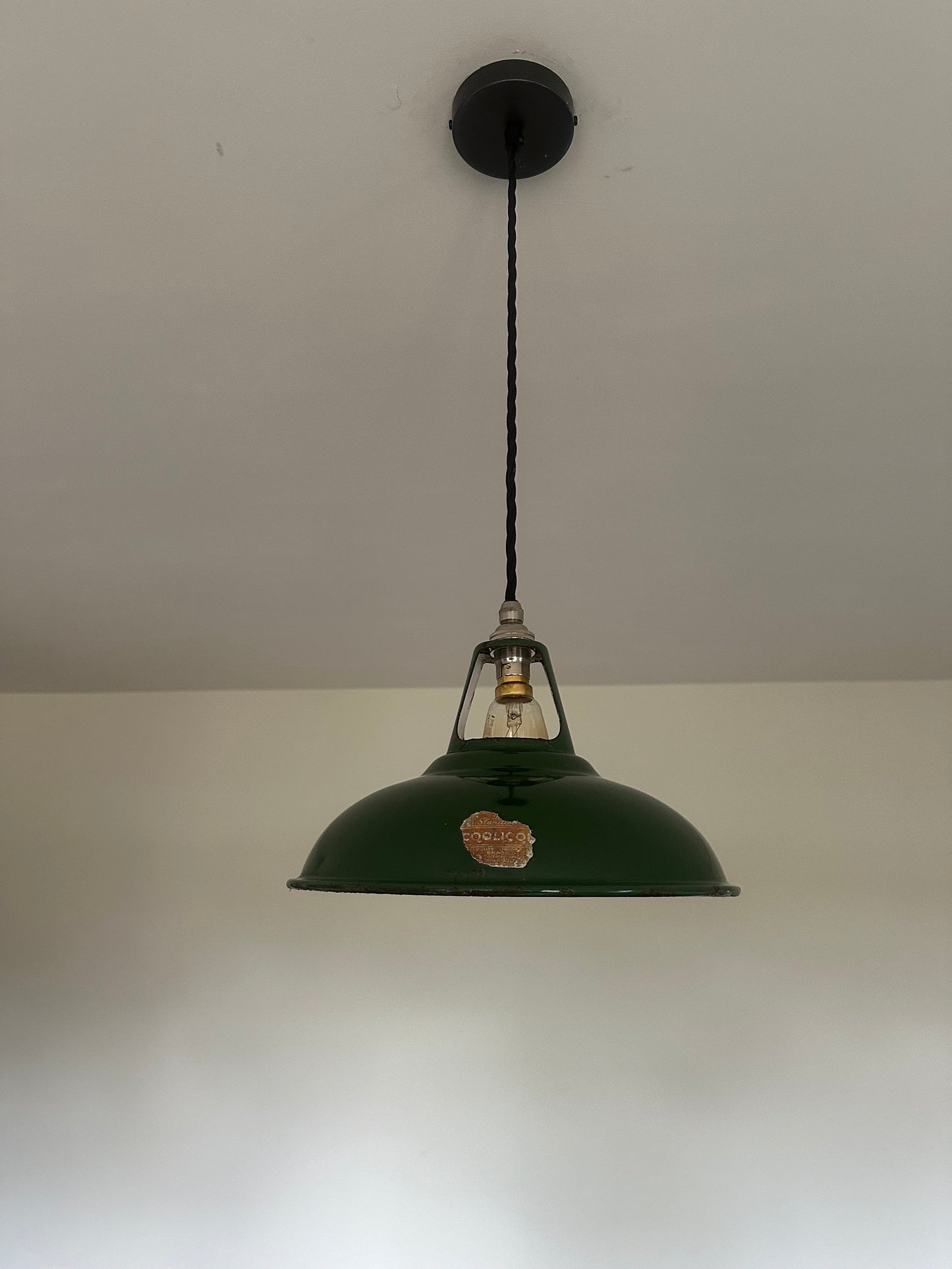 Geniune Green Solid Coolicon 1932 Lamp Shade Pendant Set Light 11 Inch | Ceiling Dining Room | Kitchen Table | Vintage Filament Bulb