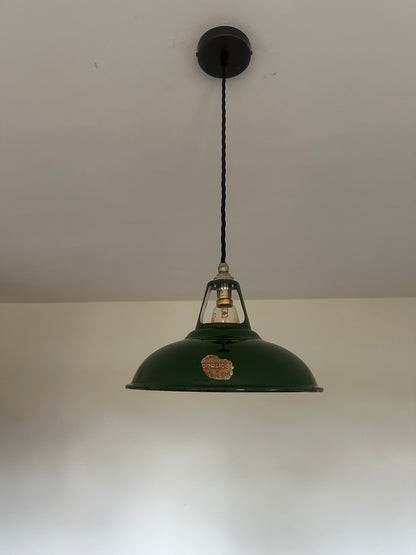 Geniune Green Solid Coolicon 1932 Lamp Shade Pendant Set Light 11 Inch | Ceiling Dining Room | Kitchen Table | Vintage Filament Bulb
