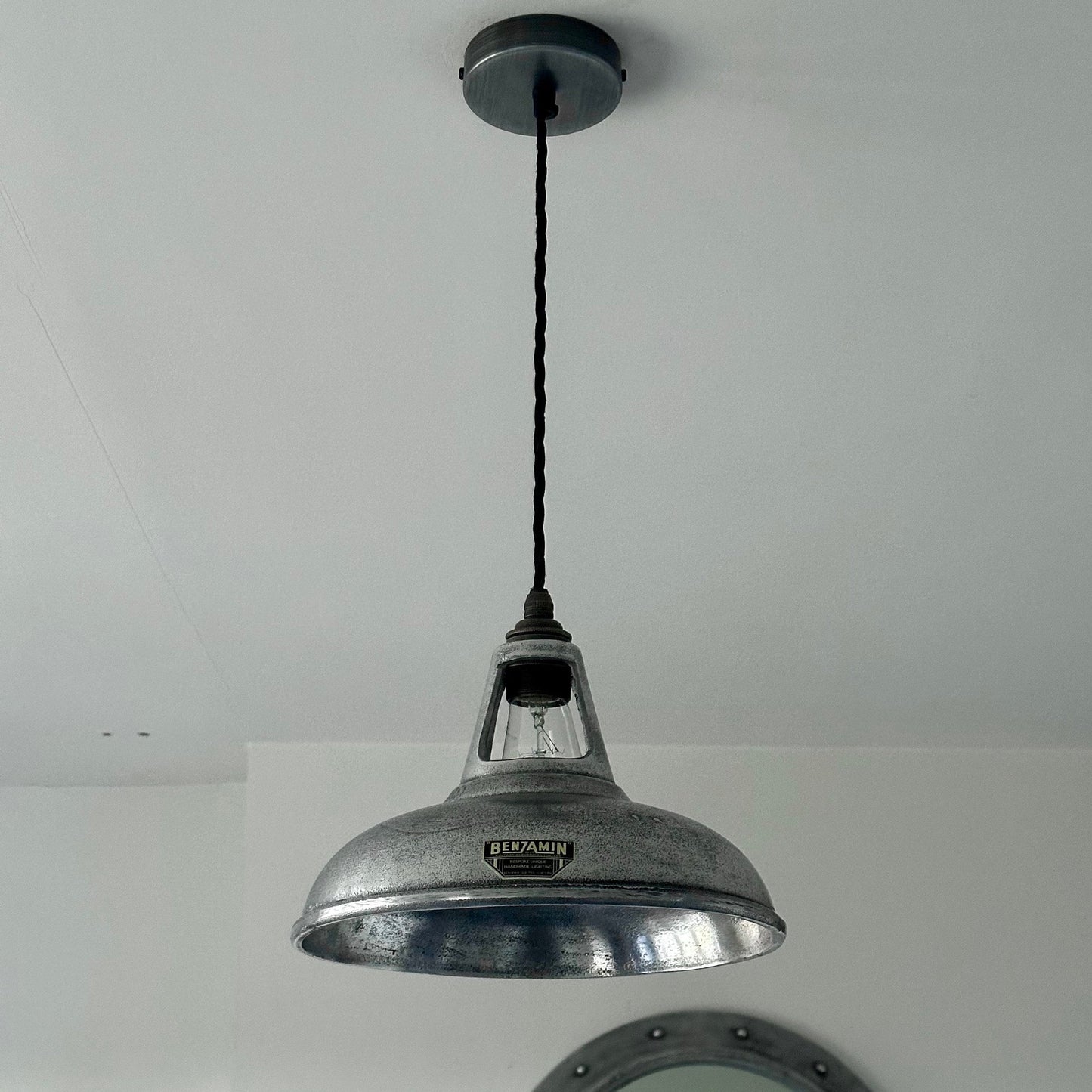 Cawston ~ Silver Solid Cast Aluminium Lampshade Pendant Set Light ~ 11 Inch