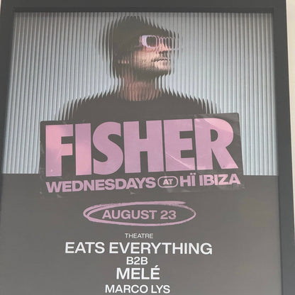 Fisher ~ Genuine Ibiza Framed Dj Artwork | Hi Ibiza | Luxury Black Frame
