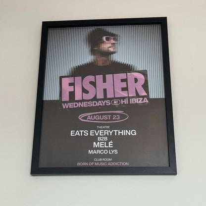 Fisher ~ Genuine Ibiza Framed Dj Artwork | Hi Ibiza | Luxury Black Frame