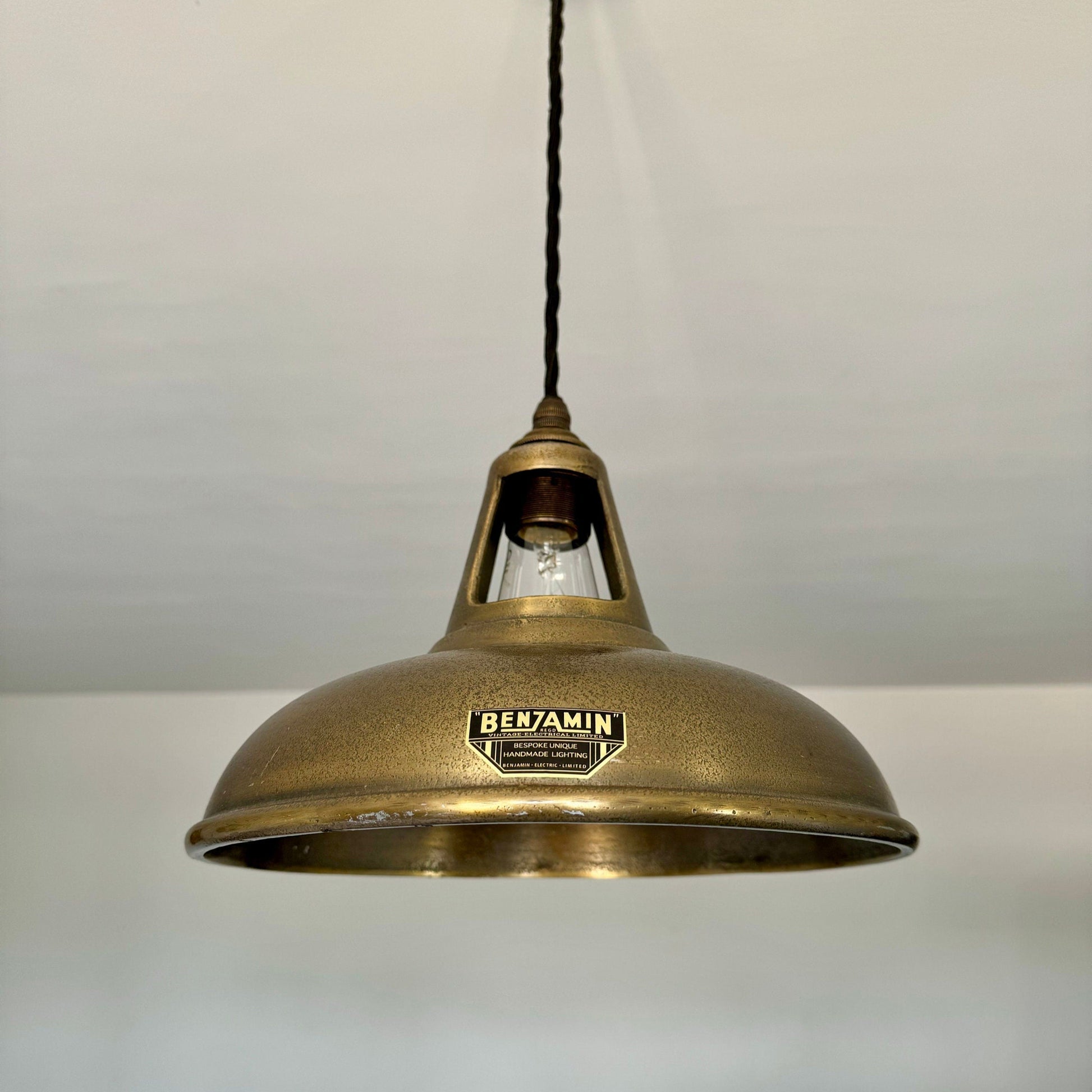 Cawston ~ Cast Antique Brass Lampshade Pendant Ceiling Light ~ 11 Inch