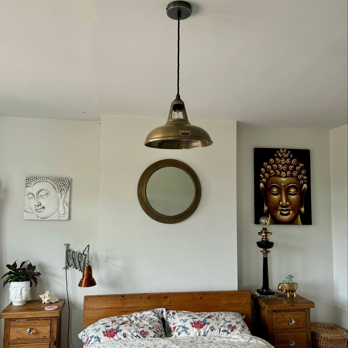 Cawston ~ Cast Antique Brass Lampshade Pendant Ceiling Light ~ 11 Inch