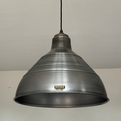Burnham XXL ~ Pewter Industrial Shade Pendant Set Light ~ 20 Inch
