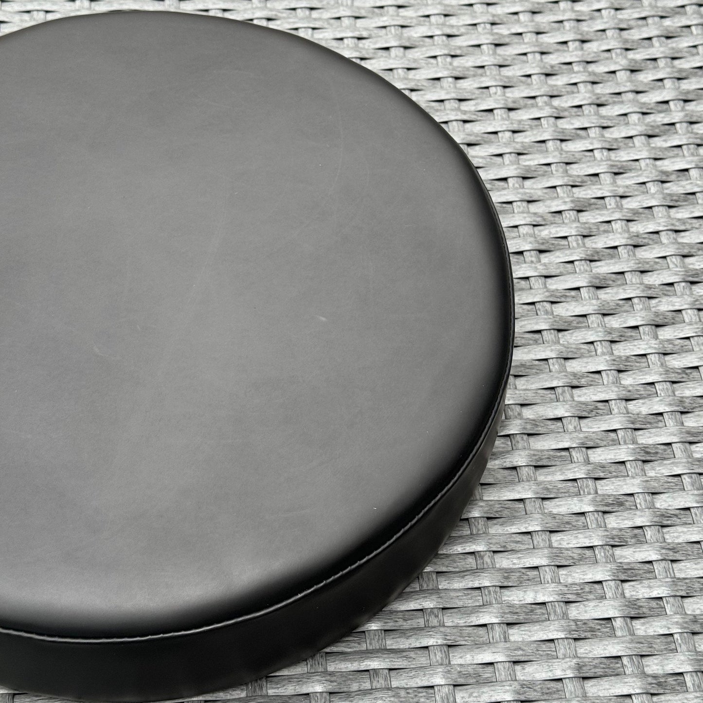 New Genuine Leather Black Replacement Top Seat Cushion | Industrial | Vintage Style | 14 Inch