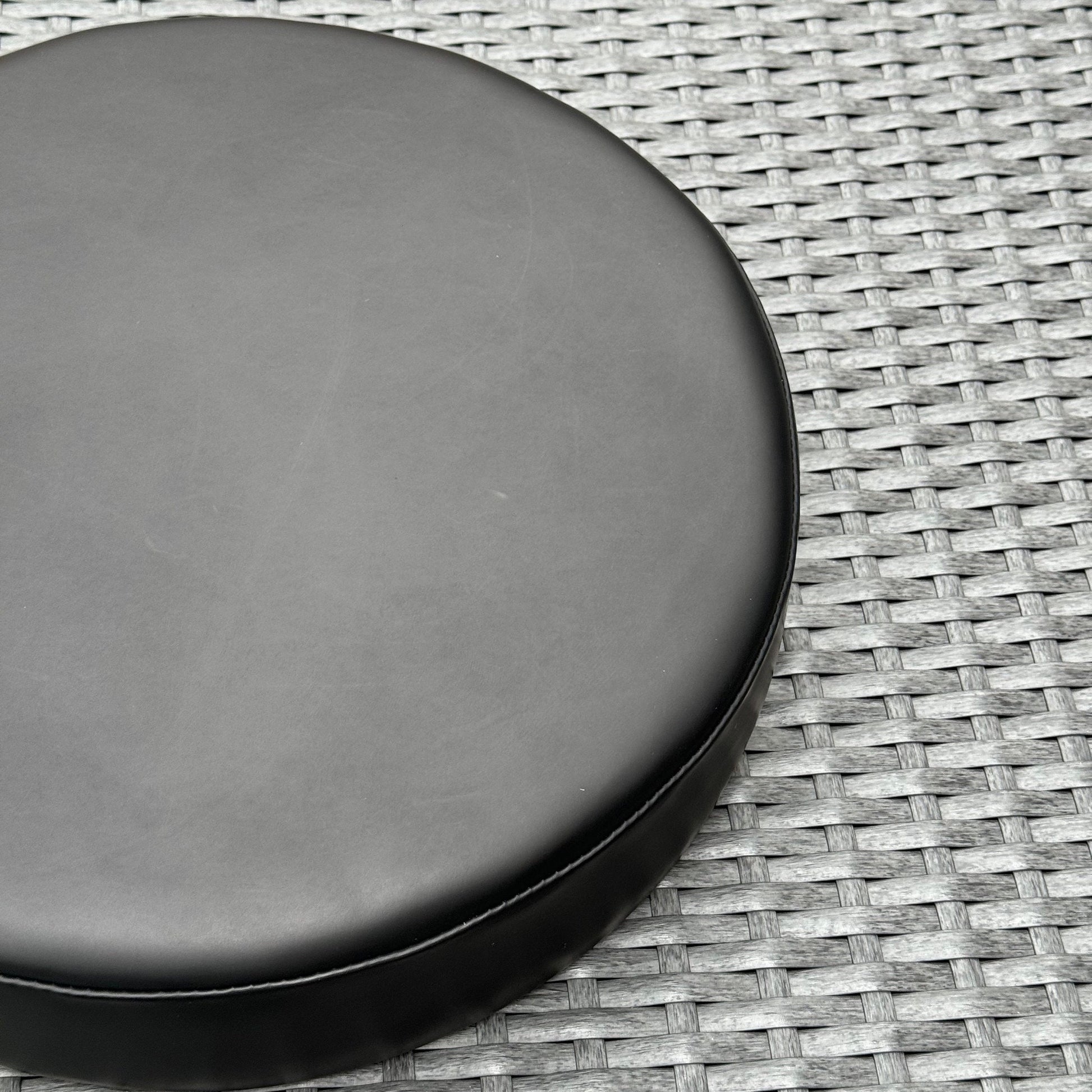 New Genuine Leather Black Replacement Top Seat Cushion | Industrial | Vintage Style | 14 Inch
