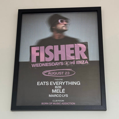 Fisher ~ Genuine Ibiza Framed Dj Artwork | Hi Ibiza | Luxury Black Frame