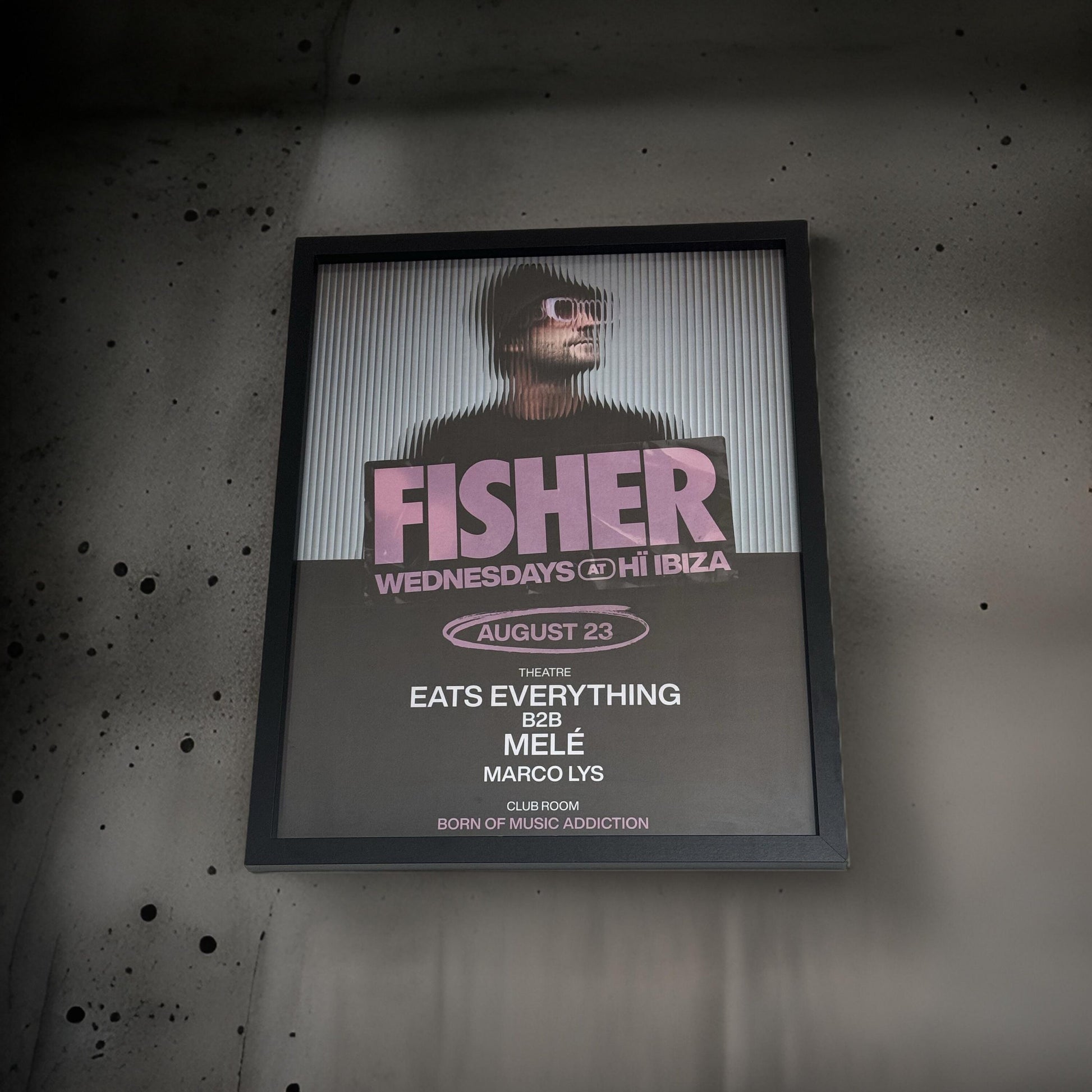 Fisher ~ Genuine Ibiza Framed Dj Artwork | Hi Ibiza | Luxury Black Frame
